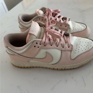 Nike Baby Pink and White Dunk Lows - 9.5 womens